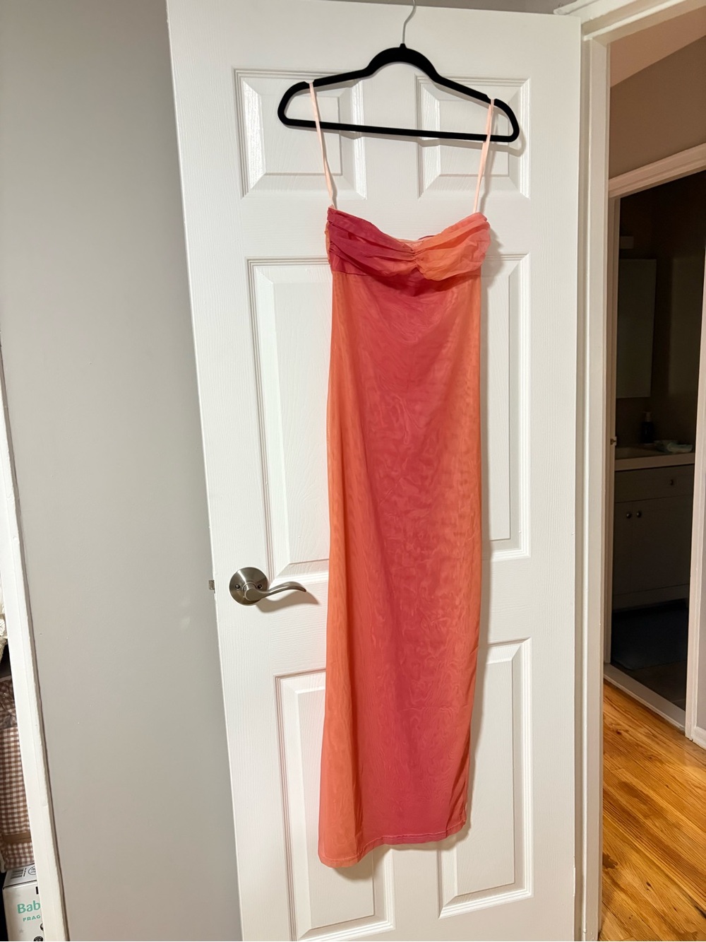 Women's Pink-Orange Ombre Slip Dress